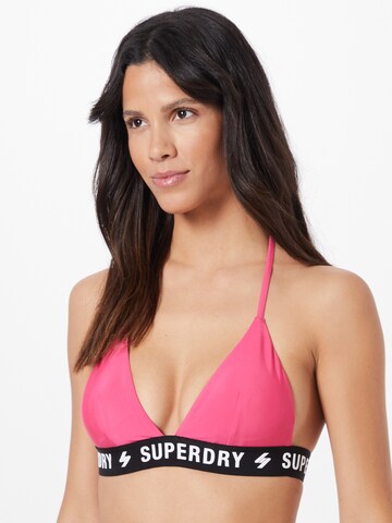 Superdry Triangle Bikini Top in Pink: front