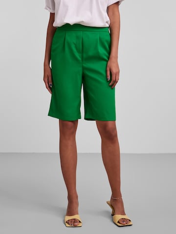 PIECES Loose fit Pleat-Front Pants 'VAGNA' in Green