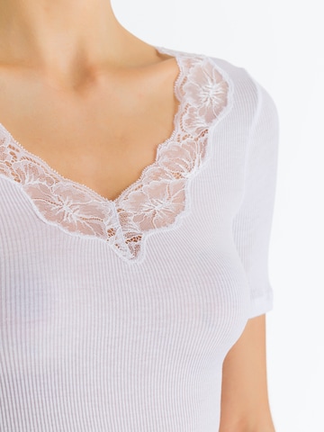 Hanro Undershirt ' Lace Delight Kurzarm ' in White