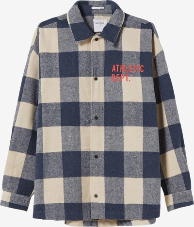 Geacă de primăvară-toamnă Bershka pe bleumarin / albastru amestec / alb lână, Vizualizare produs