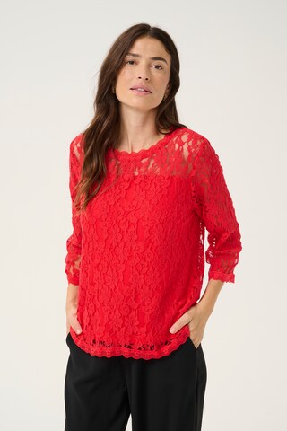 Cream Bluse 'Kit' i rød: forside
