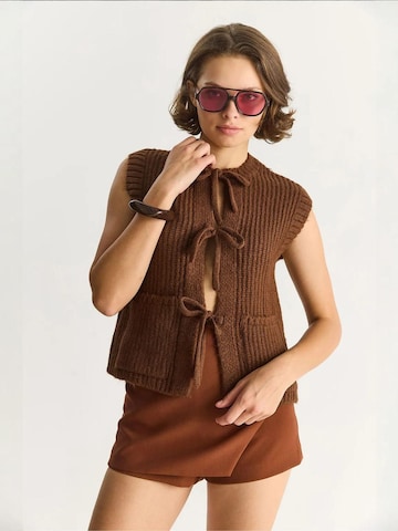 Gilet in maglia di Bianco Lucci in marrone