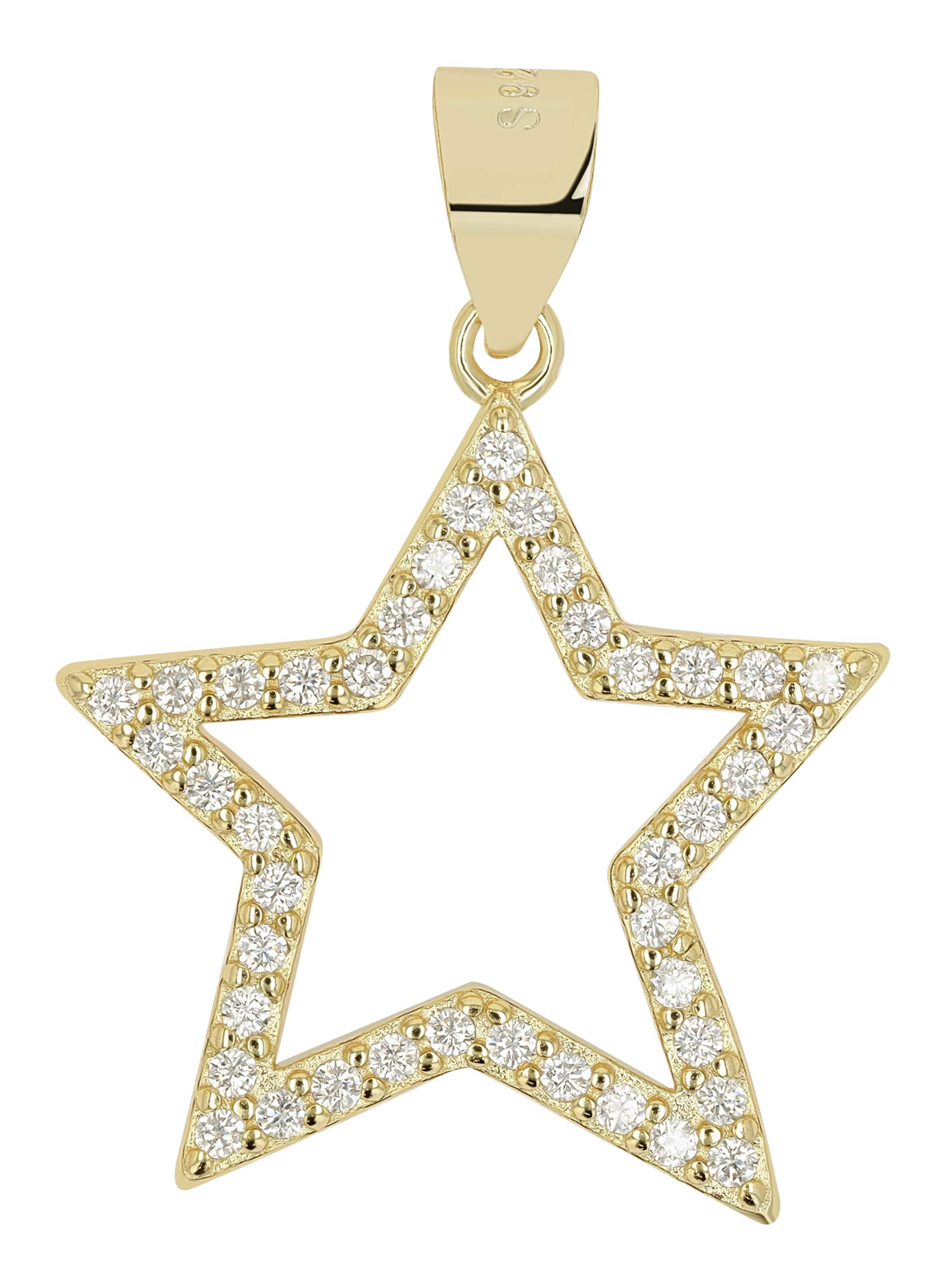 Akzent Anhänger 'Nagem, 925 Sterlingsilber, langlebig'‌‌‌‌‌‌‌ in Gold: Vorderseite