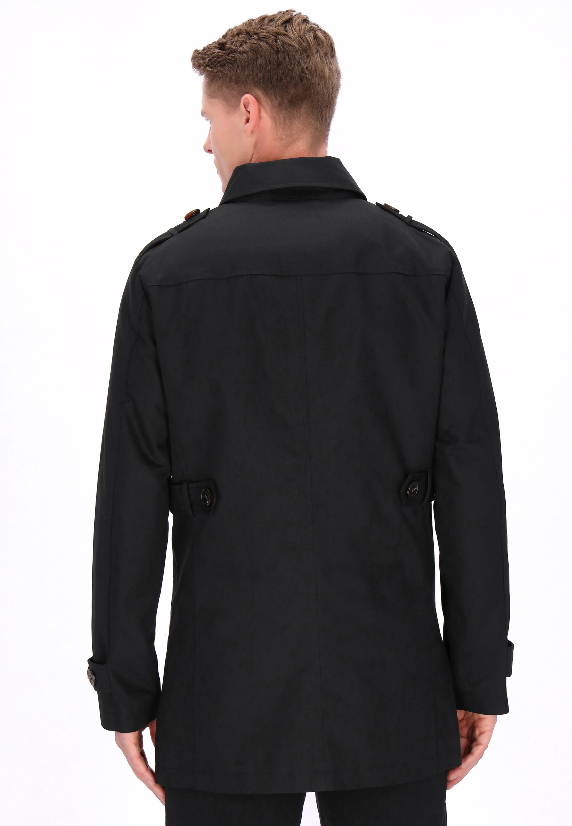 DreiMaster Klassik - Sobretudo meia-estação em preto