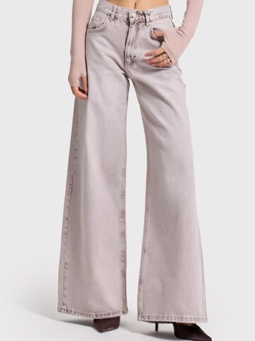 IT'S BASIC Wide leg Jeans 'ELENA PALAZZO MID RISE JEANS' in Beige