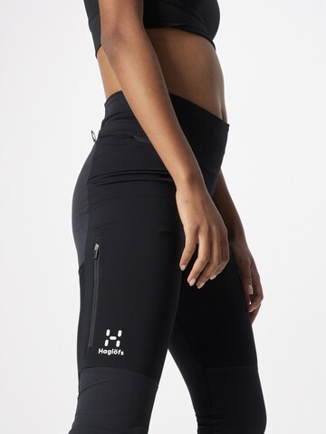 Skinny Pantalon de sport 'Luna' Haglöfs en noir