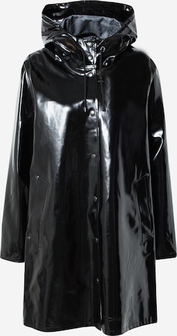 Stutterheim Between-Seasons Coat in Black: front