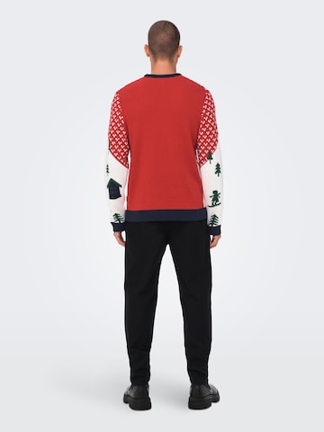 Only & Sons Pullover 'Xmas' in Rot