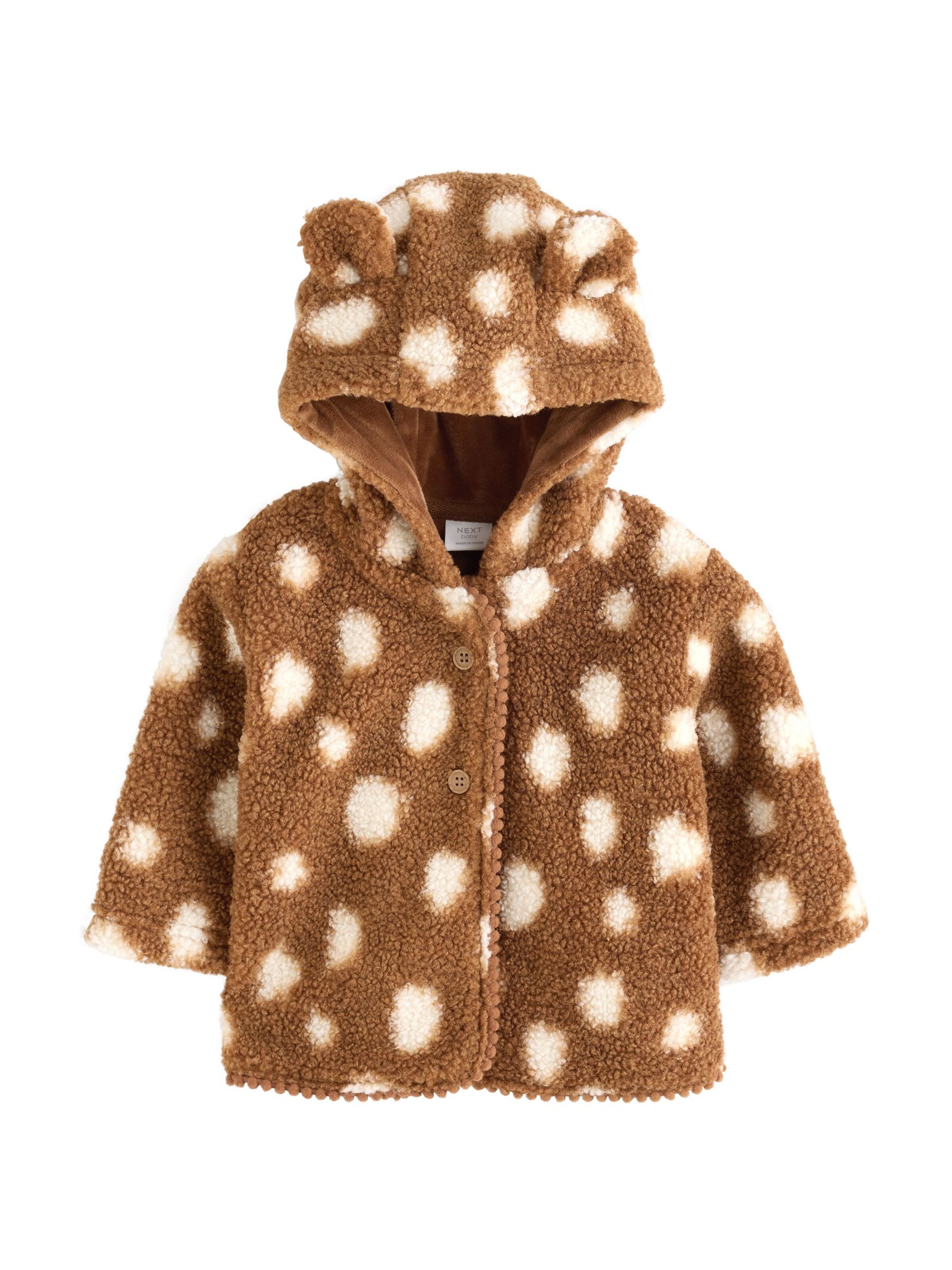 Next Fleece jas in Bruin: voorkant