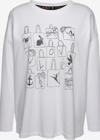 Sweat-shirt MIAMODA en blanc : devant