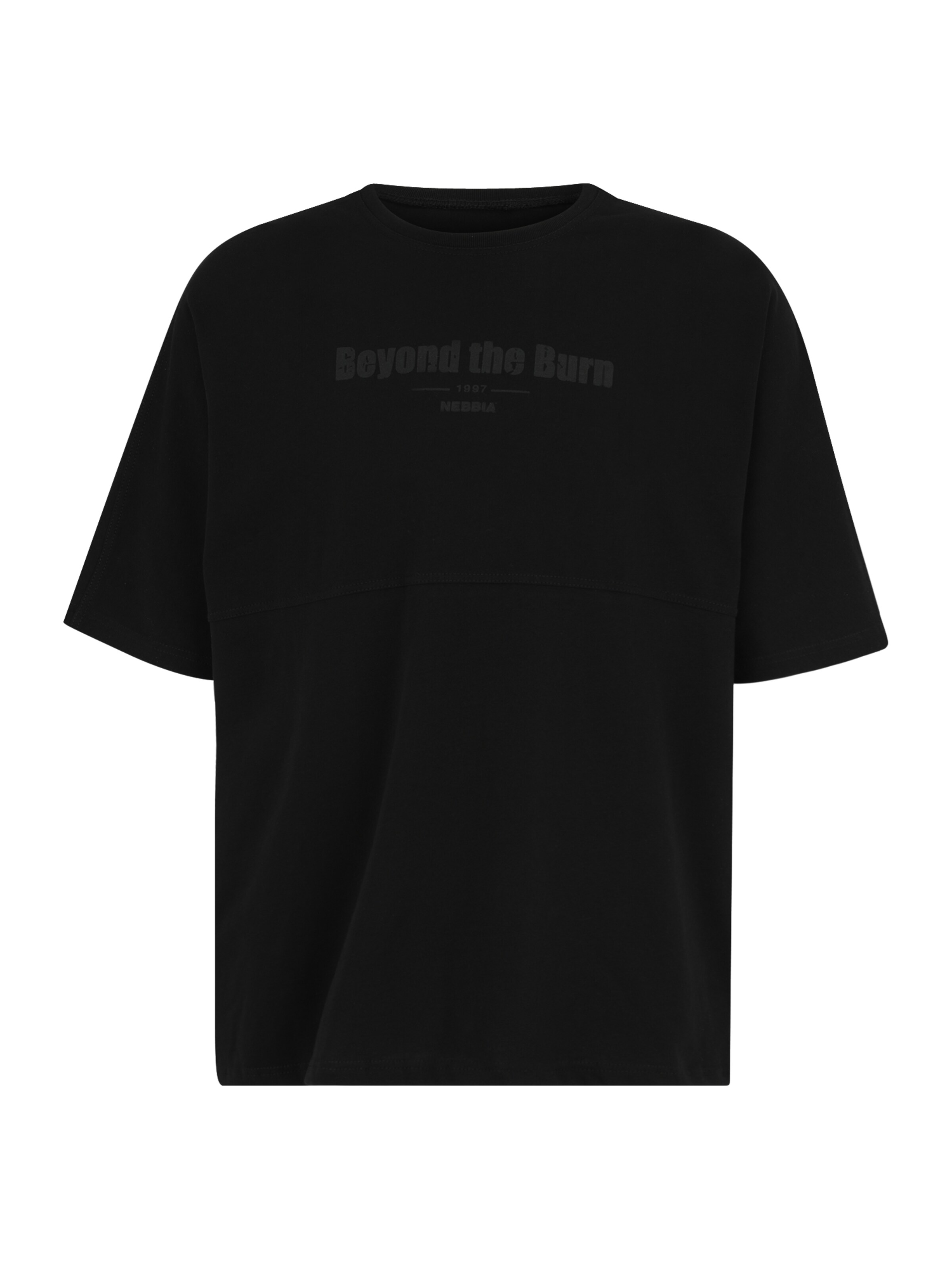 NEBBIA Functioneel shirt 'NO SHORTCUTS 354' in Zwart: voorkant