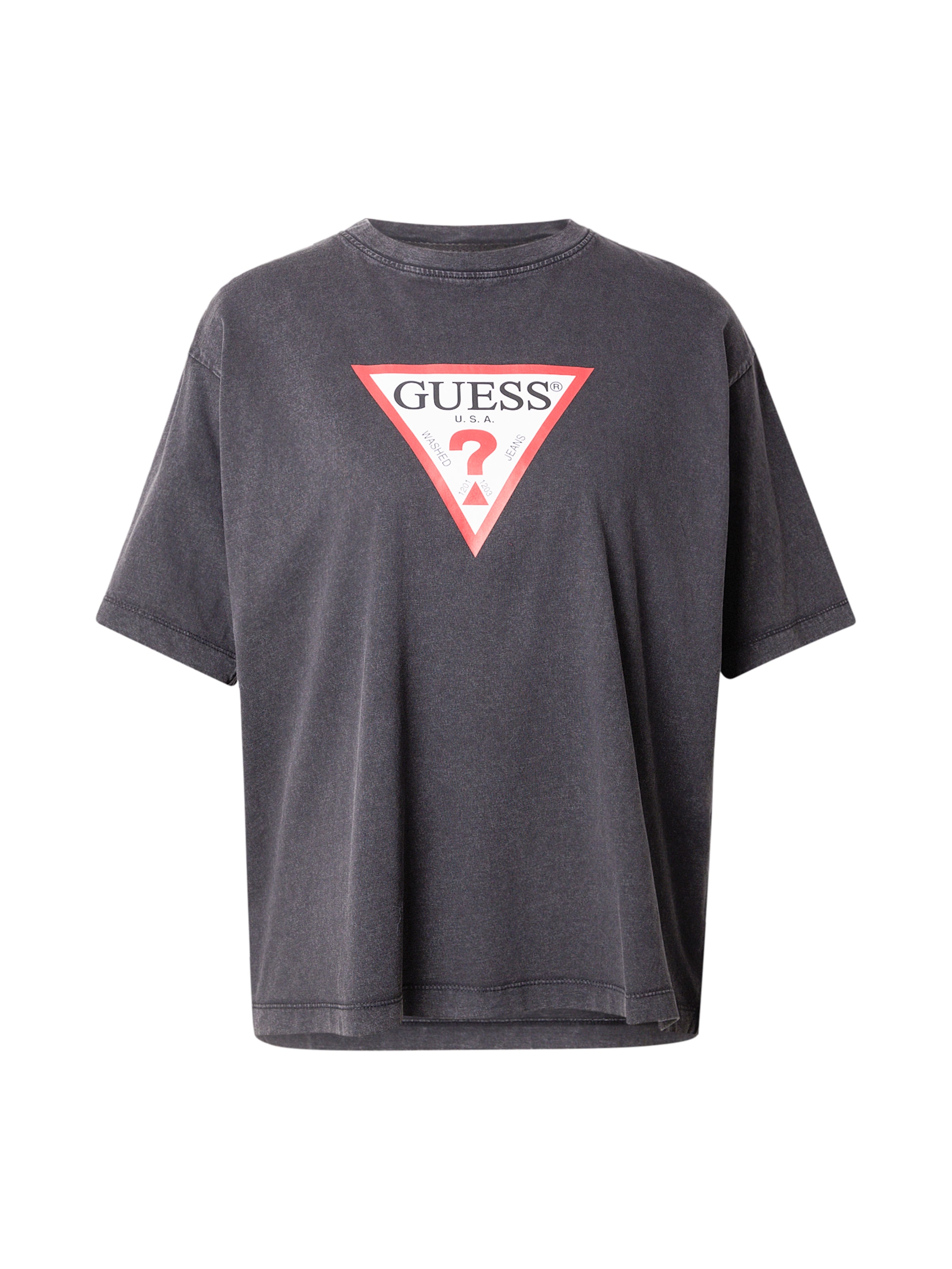 GUESS JEANS Μπλουζάκι 'ICONIC' σε μαύρο: μπροστά