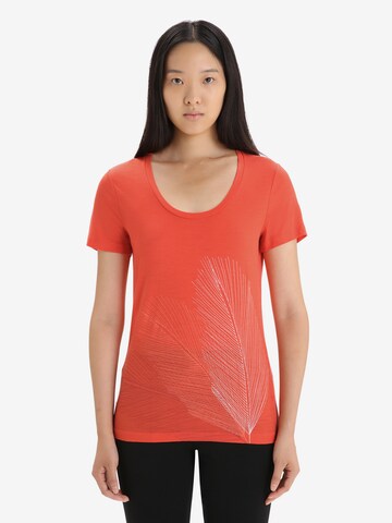 T-shirt fonctionnel 'Scoop Plume' ICEBREAKER en orange : devant