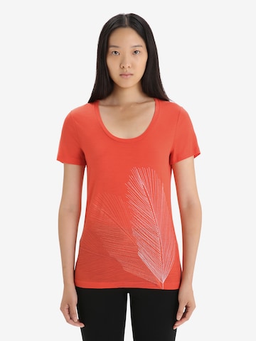 T-shirt fonctionnel 'Scoop Plume' ICEBREAKER en orange : devant