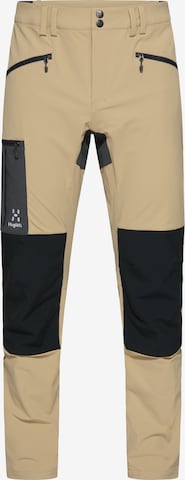 Haglöfs Slim fit Outdoor Pants 'Rugged' in Beige: front