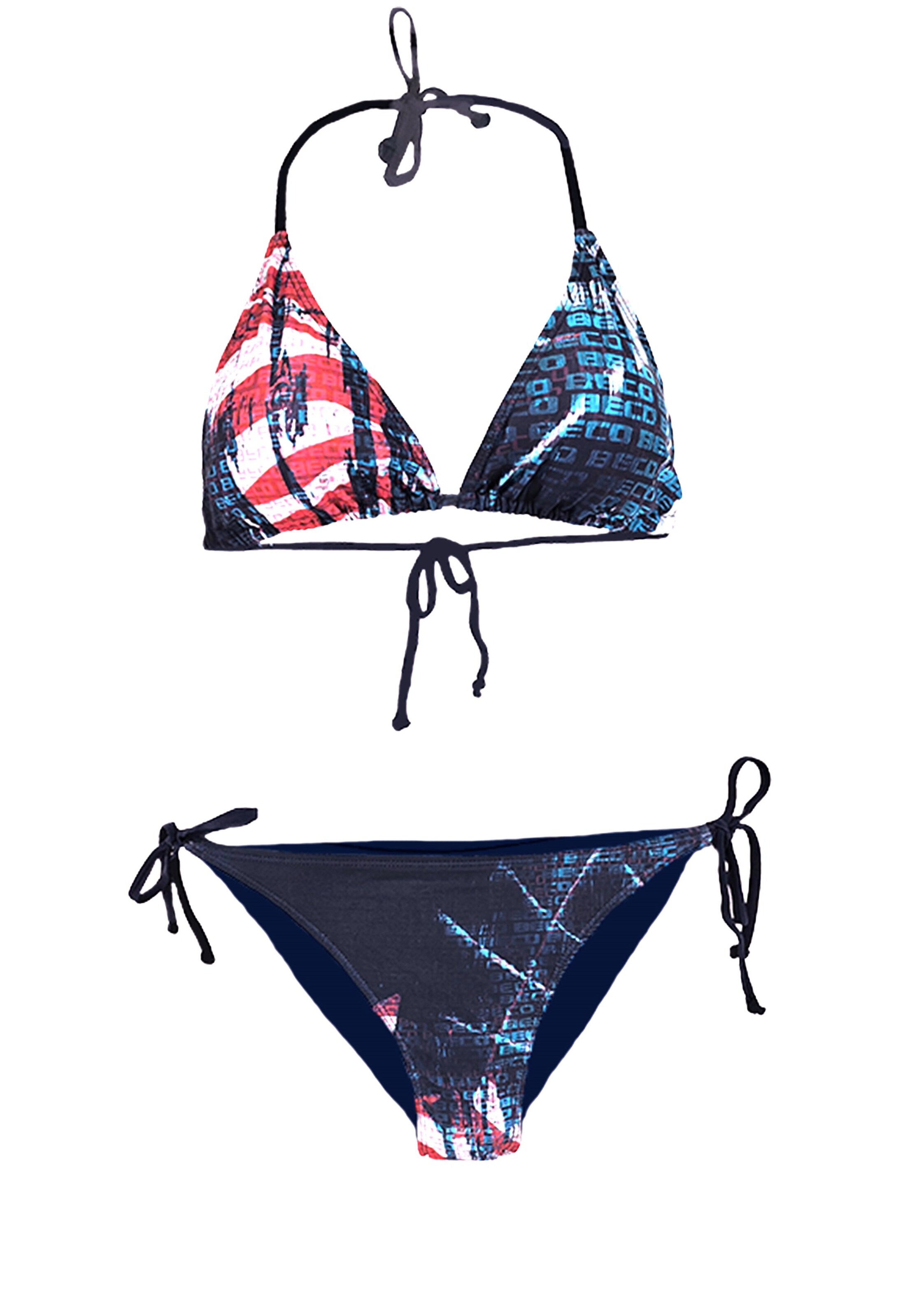 BECO the world of aquasports Triangel Bikini 'Sailing' in Blauw: voorkant