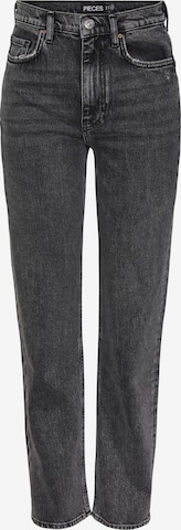 PIECES Regular Jeans 'FLEUR' in Grey: front