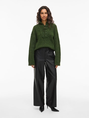 VILA Wide leg Trousers 'VIAnnie' in Black