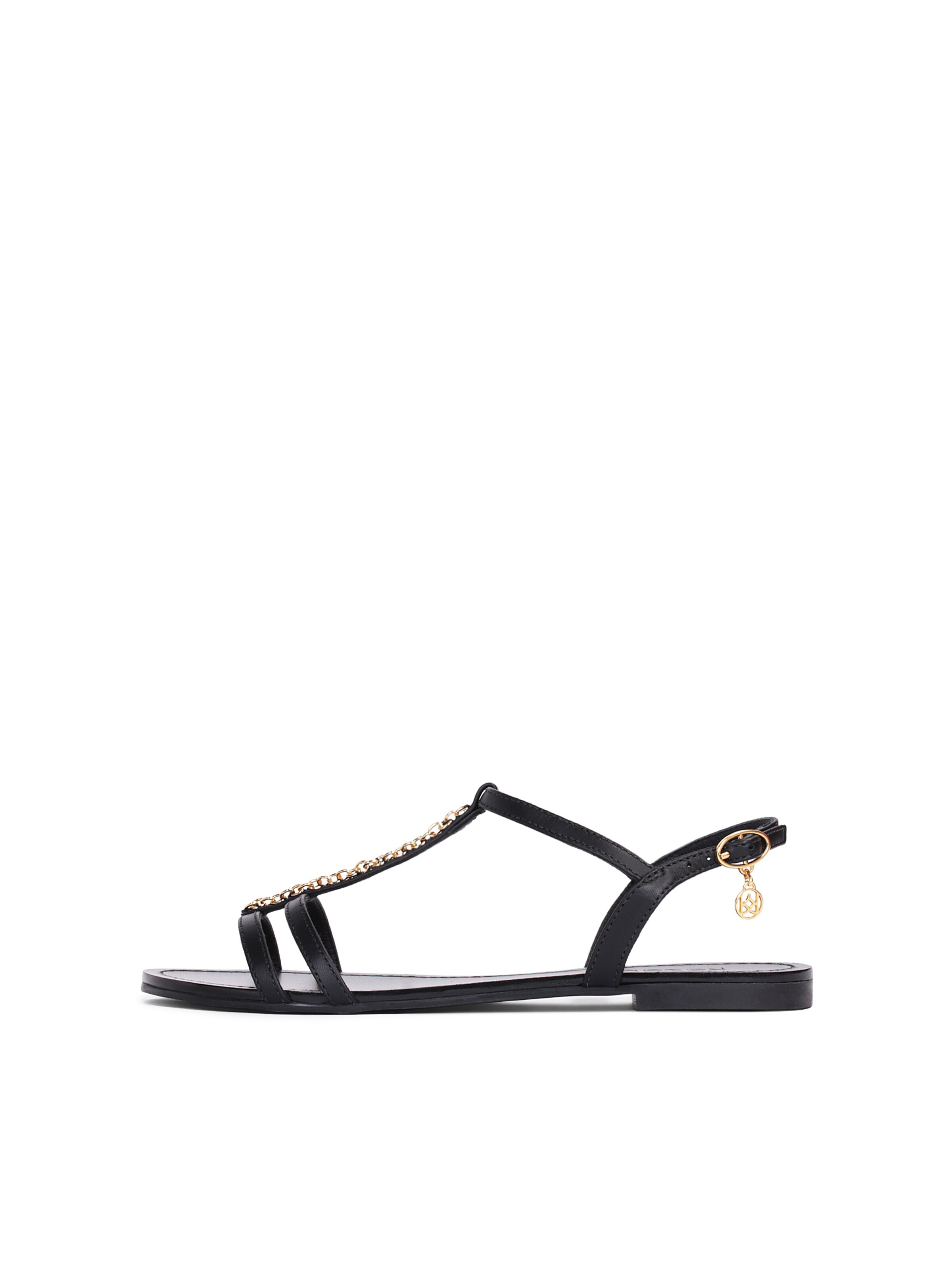 Kazar Strap Sandals in Black: front