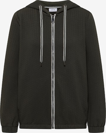 CECIL Zip-Up Hoodie in Green: front