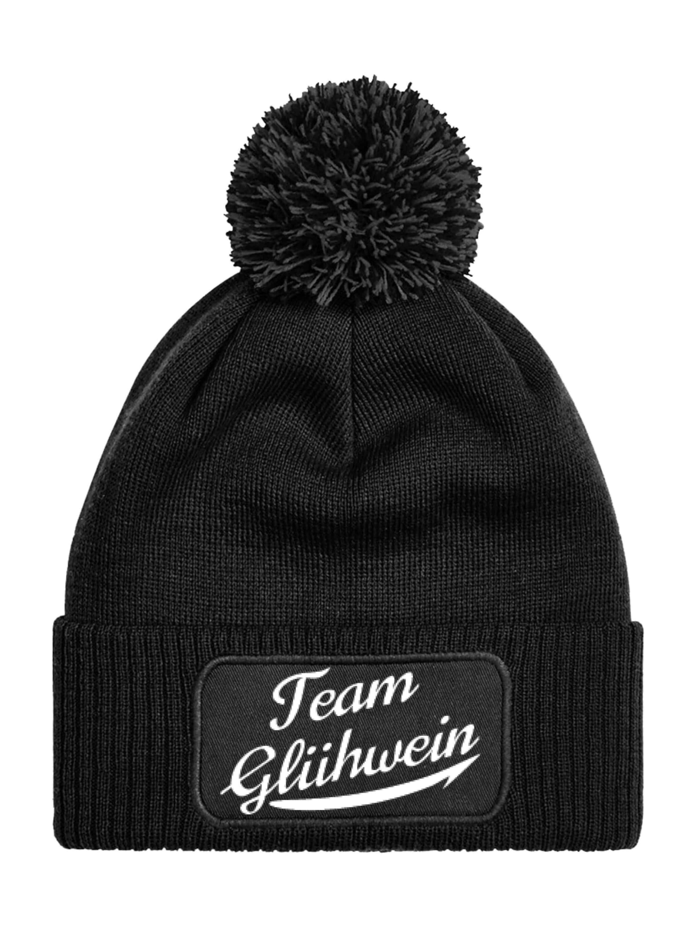 Youth Designz Mütze 'Team Glühwein'‌‌‌‌‌‌‌ in Schwarz: Vorderseite