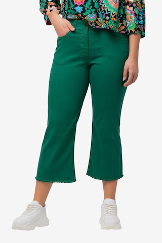 Ulla Popken Wide leg Jeans in Groen: voorkant