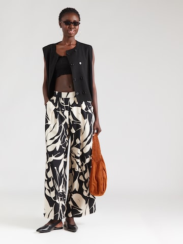 Wide Leg Pantalon à pince Sublevel en noir