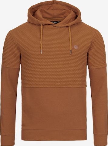 INDICODE JEANS Sweatshirt 'Franz' in Bruin: voorkant