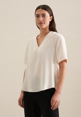 SEIDENSTICKER Blouse 'Schwarze Rose' in Wit: voorkant