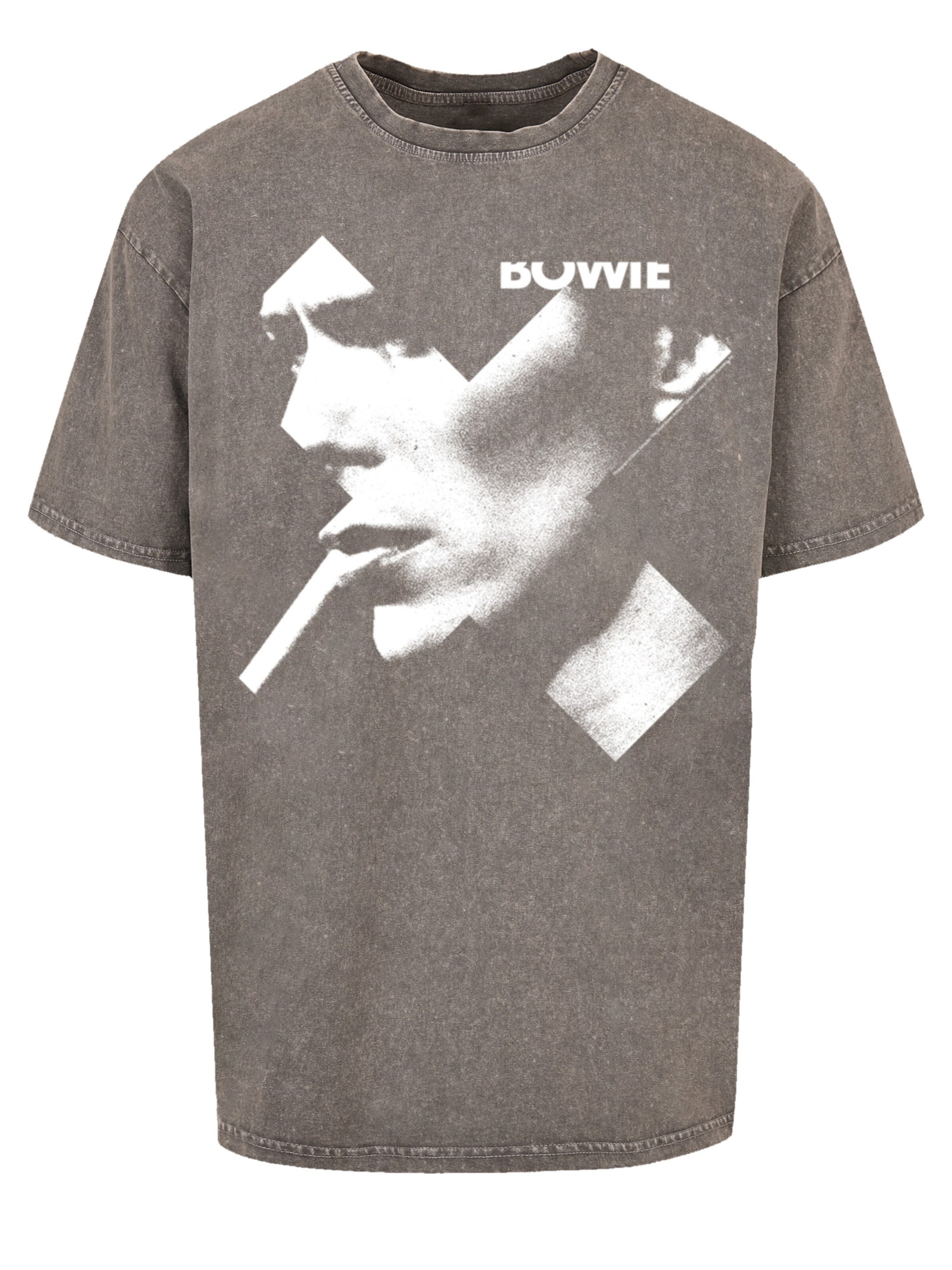 T-Shirt 'David Bowie Smoke' F4NT4STIC en gris : devant