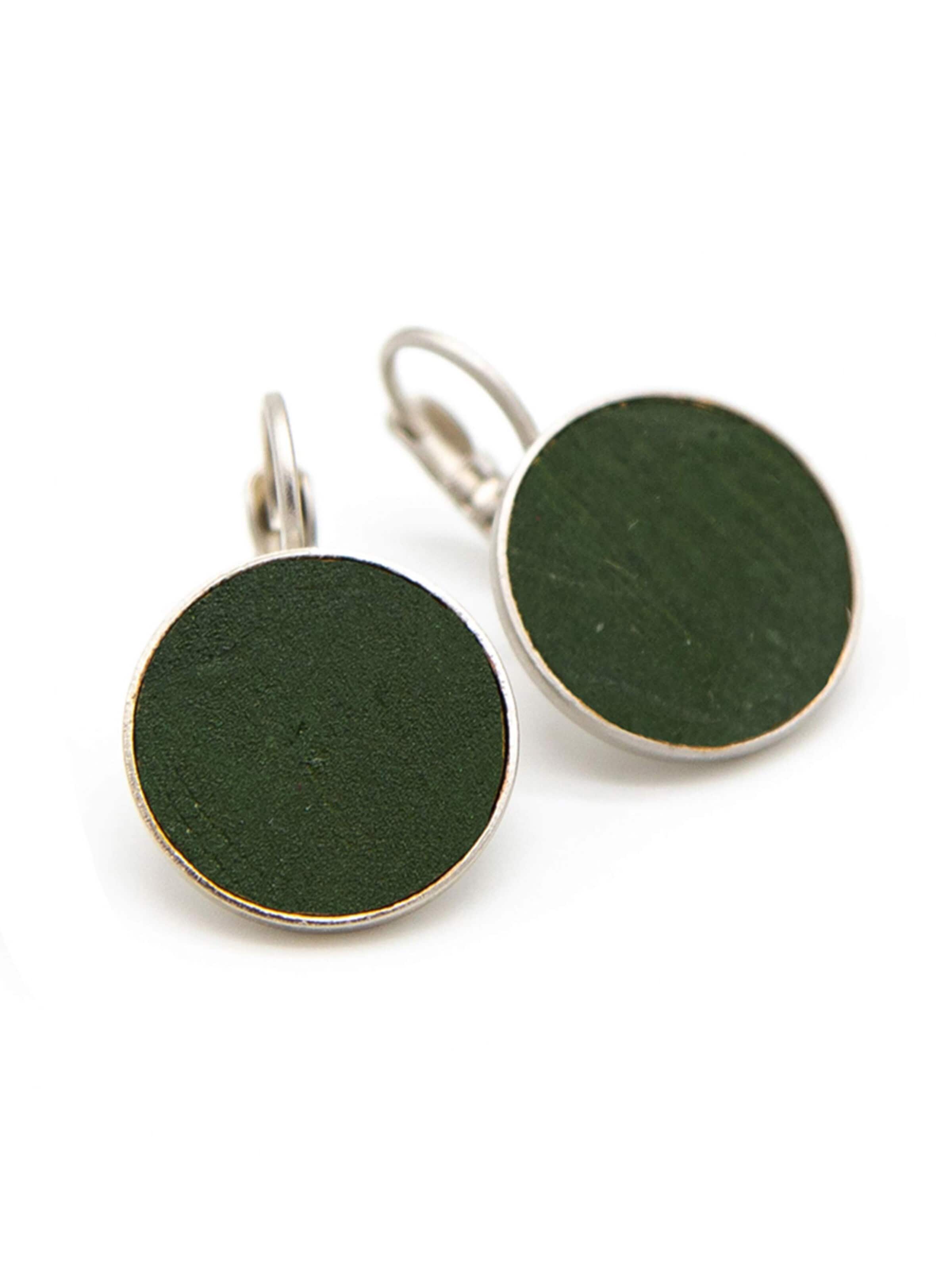 Sergio Engel Oorbellen 'Patina Ohrring 01 Elegante Edelstahlhänger mit patinierten Metallplättchen' in Groen: voorkant