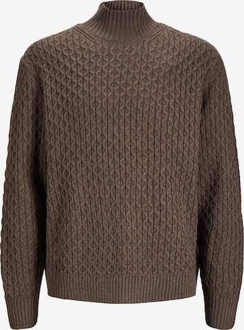 JACK & JONES Sweater 'COSY' in Brown: front