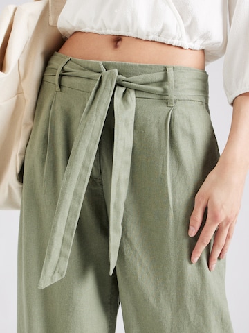 ONLY Wide leg Pleat-Front Pants 'CARO' in Green