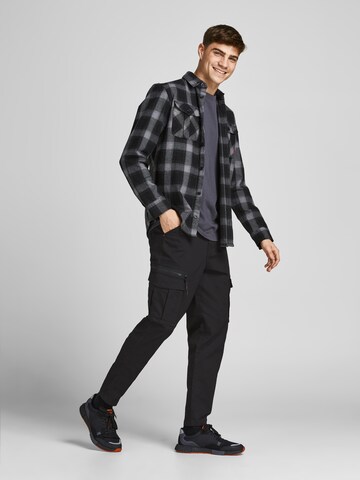 JACK & JONES Конический (Tapered) Брюки-карго 'JJIAce JJDex' в Черный