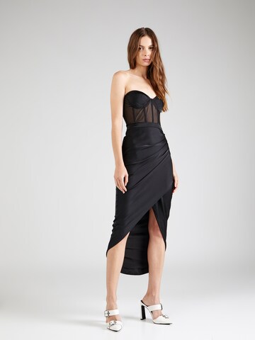 Misspap Cocktail Dress in Black: front