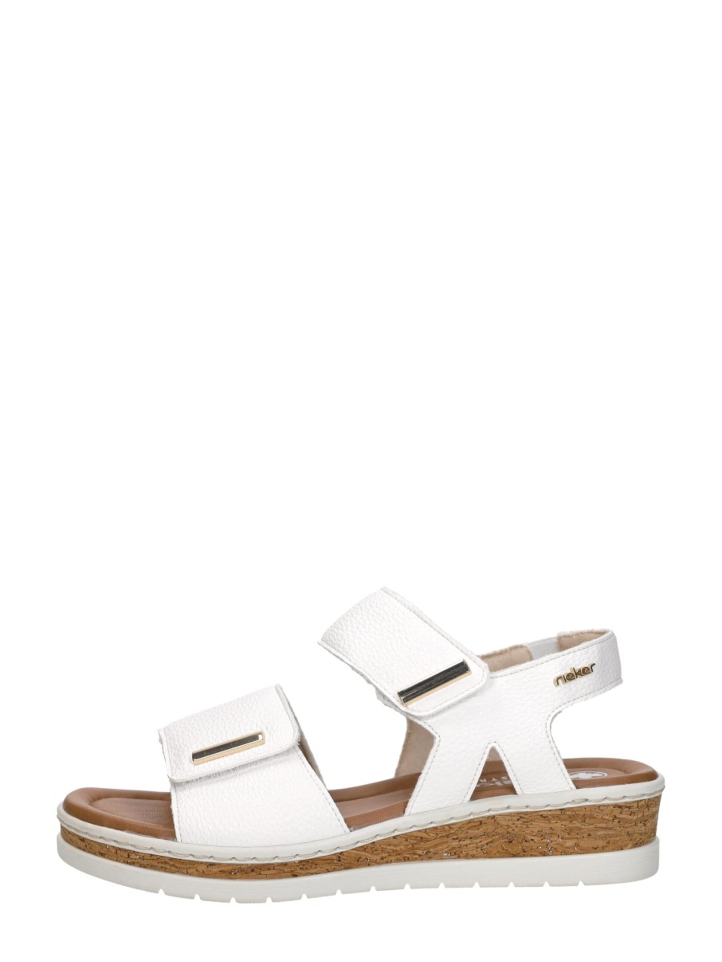 Rieker Sandal 'Sandalen Plat' in White: front