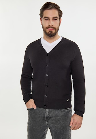 DreiMaster Maritim Knit Cardigan in Black: front