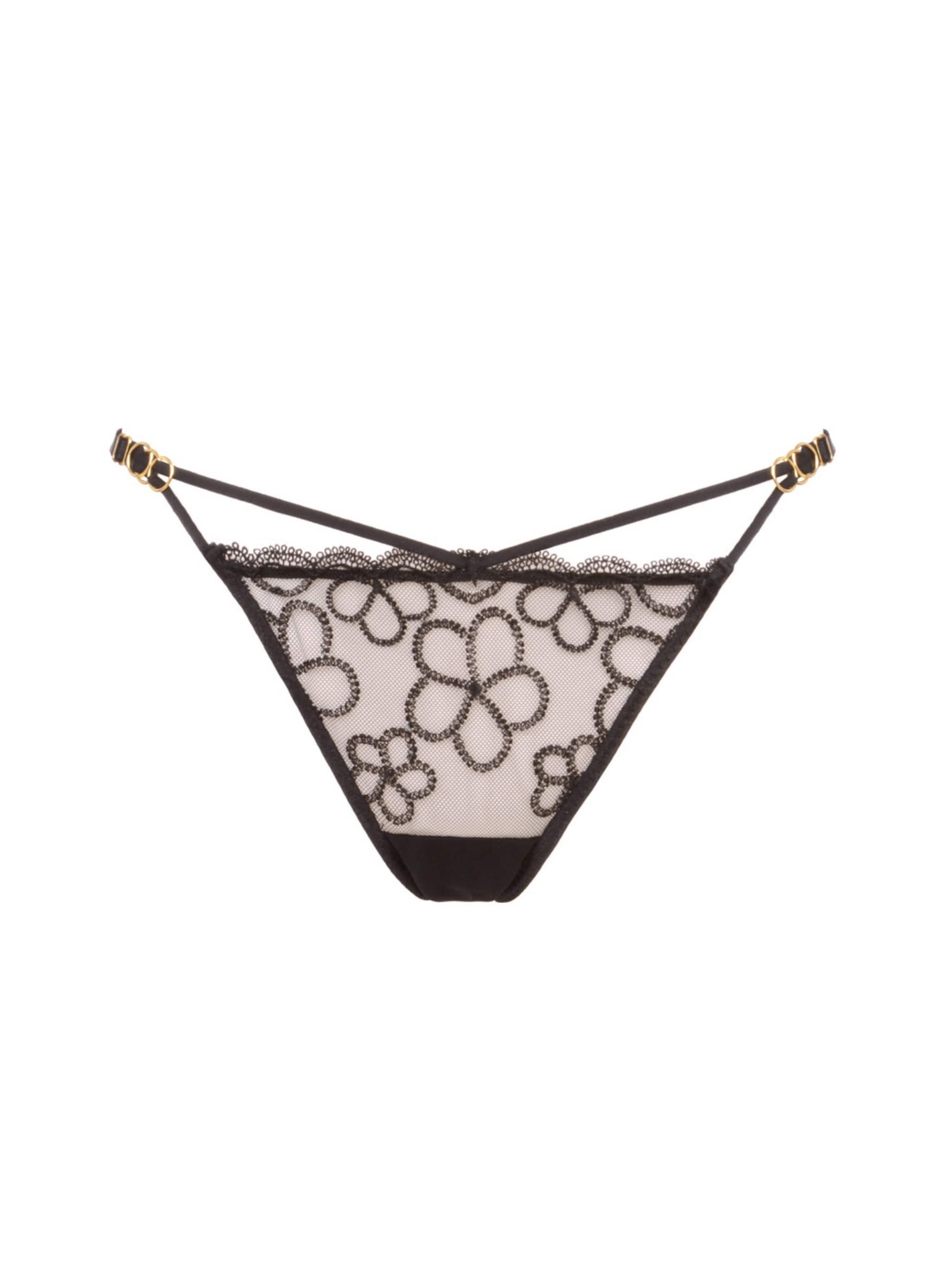 WHITE RVBBIT - Tanga en negro: frente