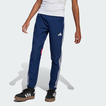 ADIDAS PERFORMANCE Tapered Sports trousers 'Tiro 25 Essentials' in Blue: front
