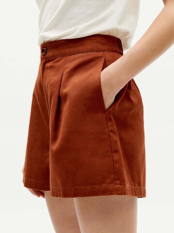 Thinking MU Loose fit Pleat-Front Pants 'Narciso ' in Brown