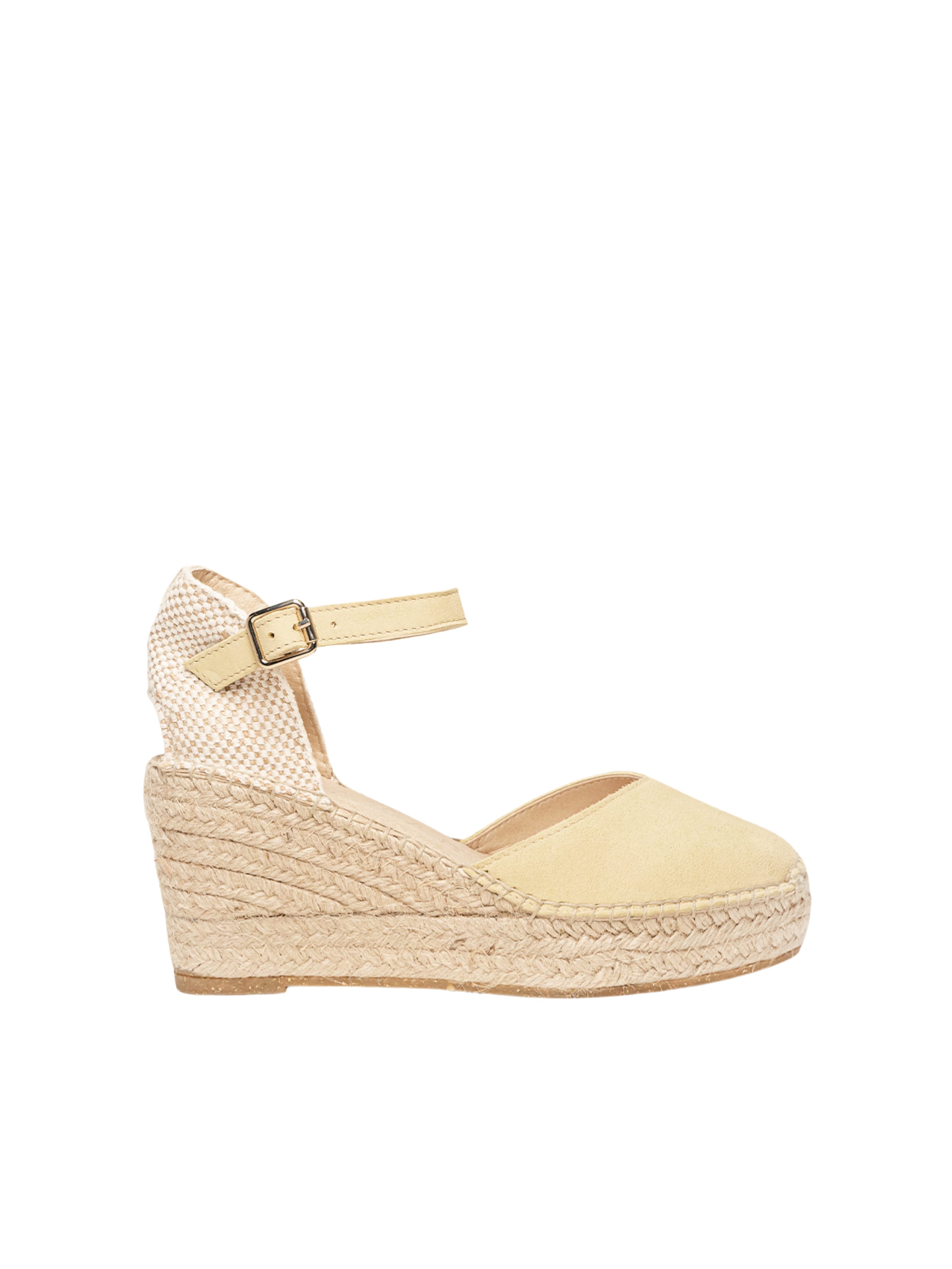 Alhamas - Sandalias 'Alpargata Cuña 8 cm' en amarillo: frente
