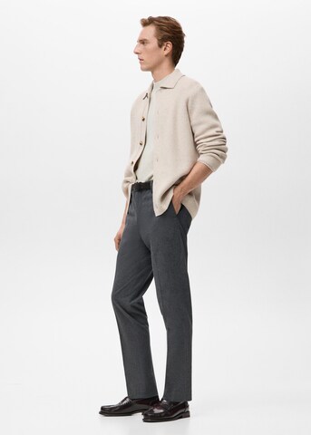 MANGO MAN Slim fit Pleated Pants 'Brest' in Grey