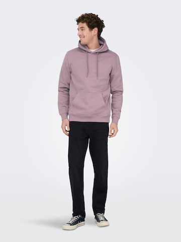 Only & Sons Sweatshirt 'ONSConnor' in Lila
