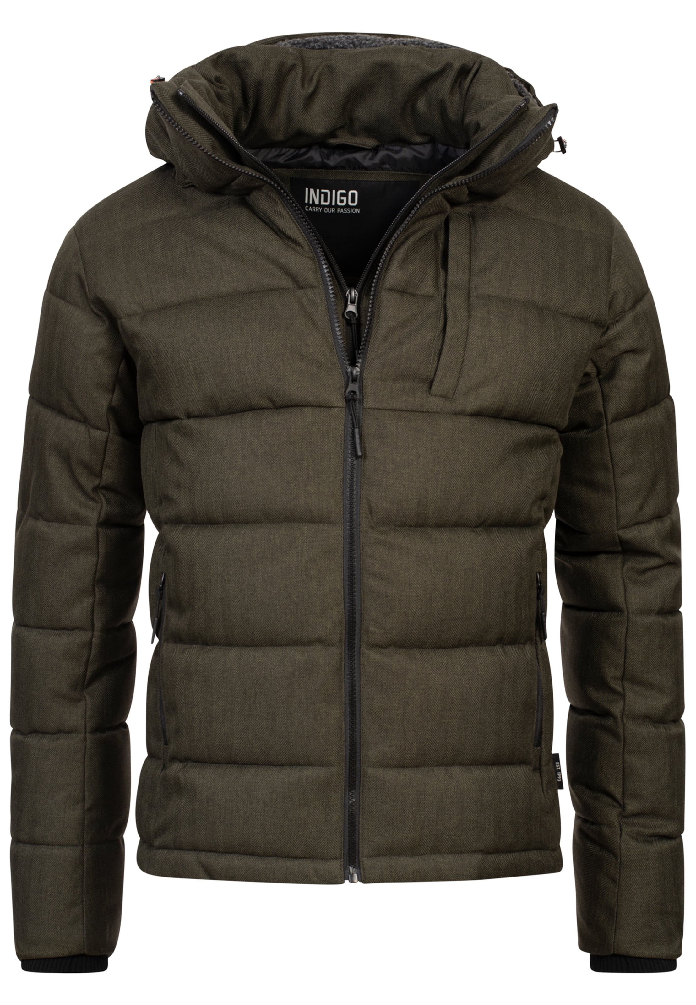 INDICODE JEANS Winter Jacket 'Hebert' in Green: front