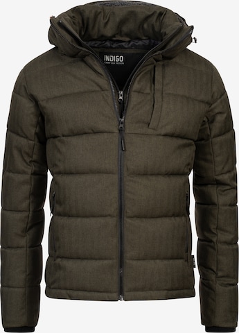 INDICODE JEANS Winter Jacket 'Hebert' in Green: front