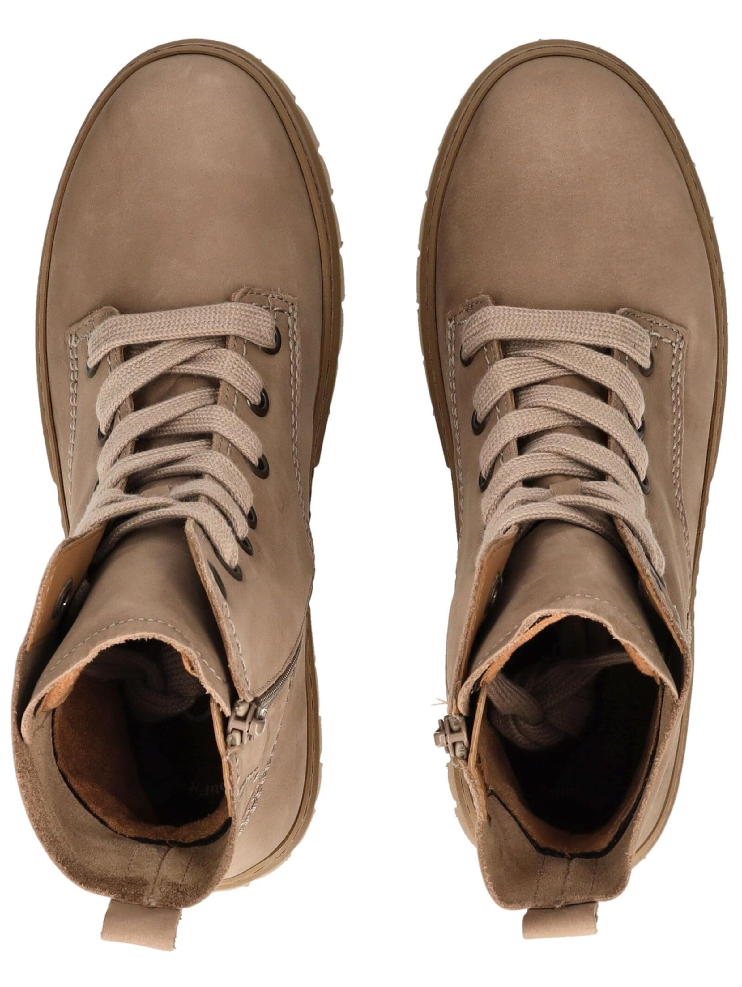 GABOR Lace-Up Ankle Boots in Beige