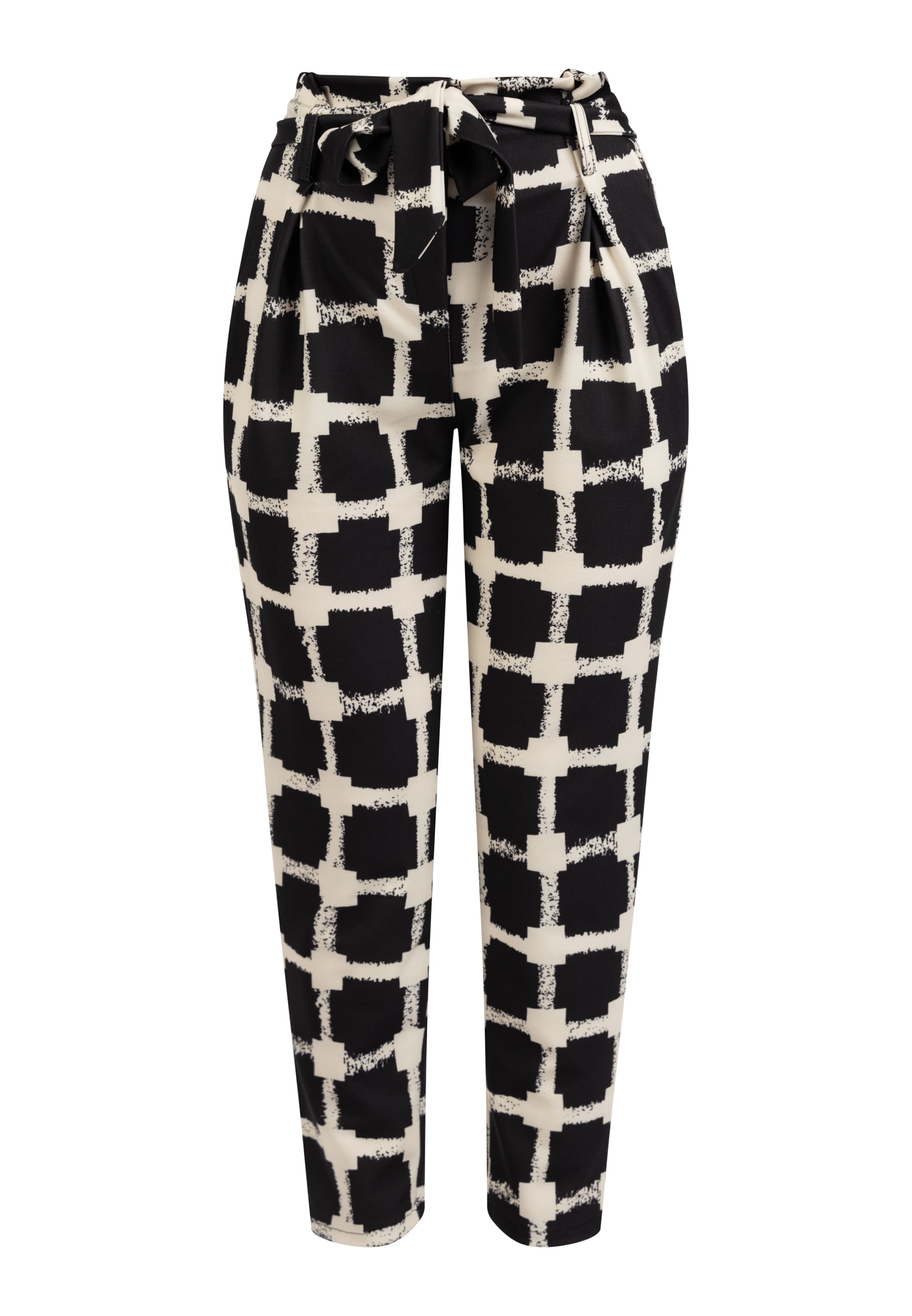 faina Bandplooibroek in Zwart: voorkant