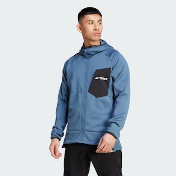 ADIDAS TERREX Athletic Fleece Jacket 'Xperior' in Blue: front