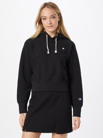 Champion Reverse Weave Sweatshirt in Black: front