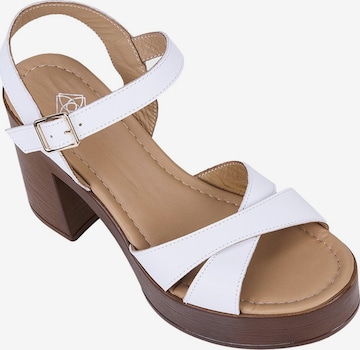 Desa - Sandalias con hebilla 'Sandalen mit Blockabsatz' en blanco: frente